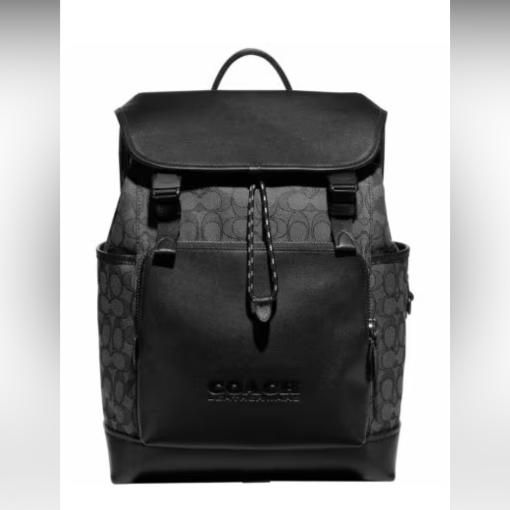 COACH Signature Logo Print Black League Flap
Backpack